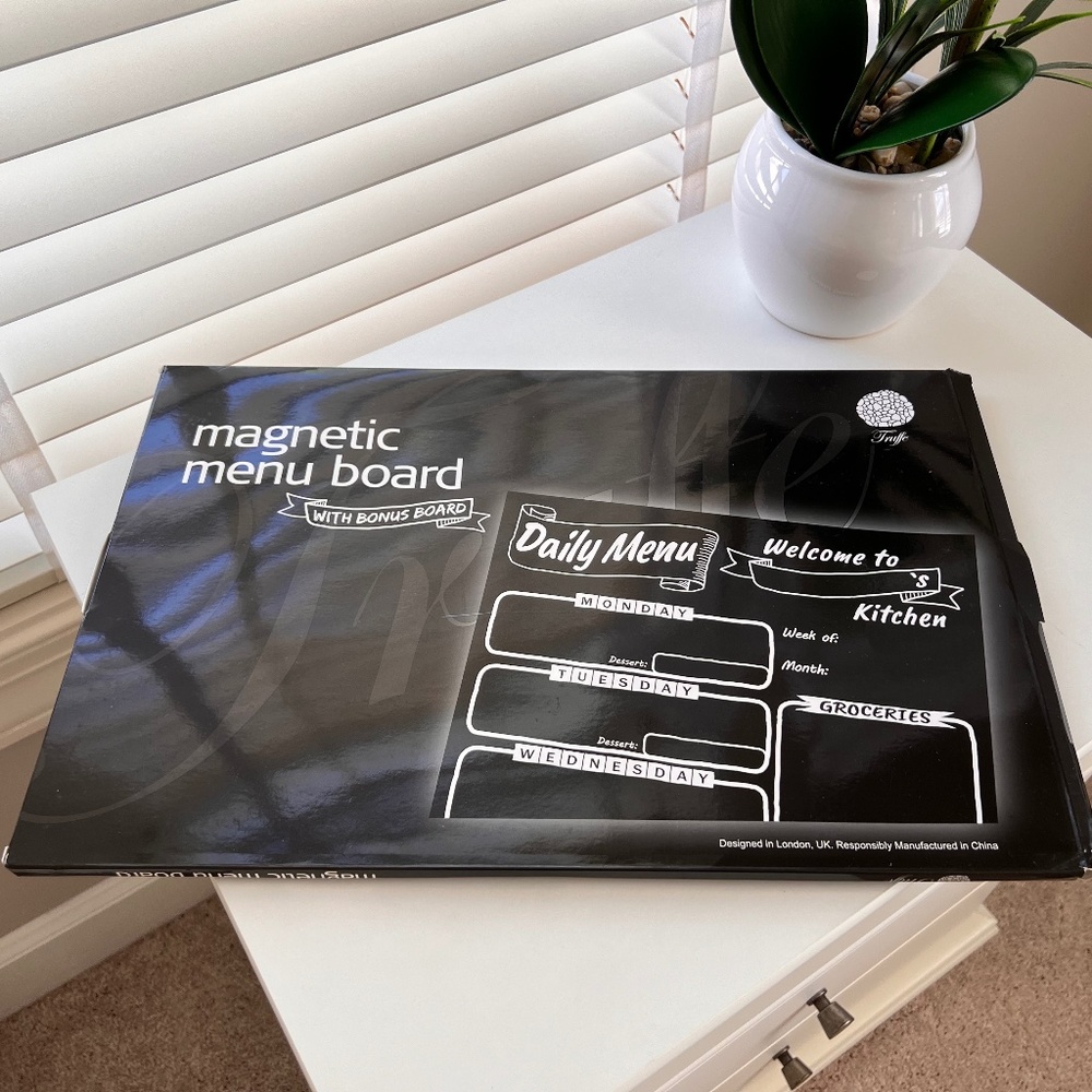 Magnetic Menu Board for refrigerator (DRY MARKERS NOT INCLUDED)